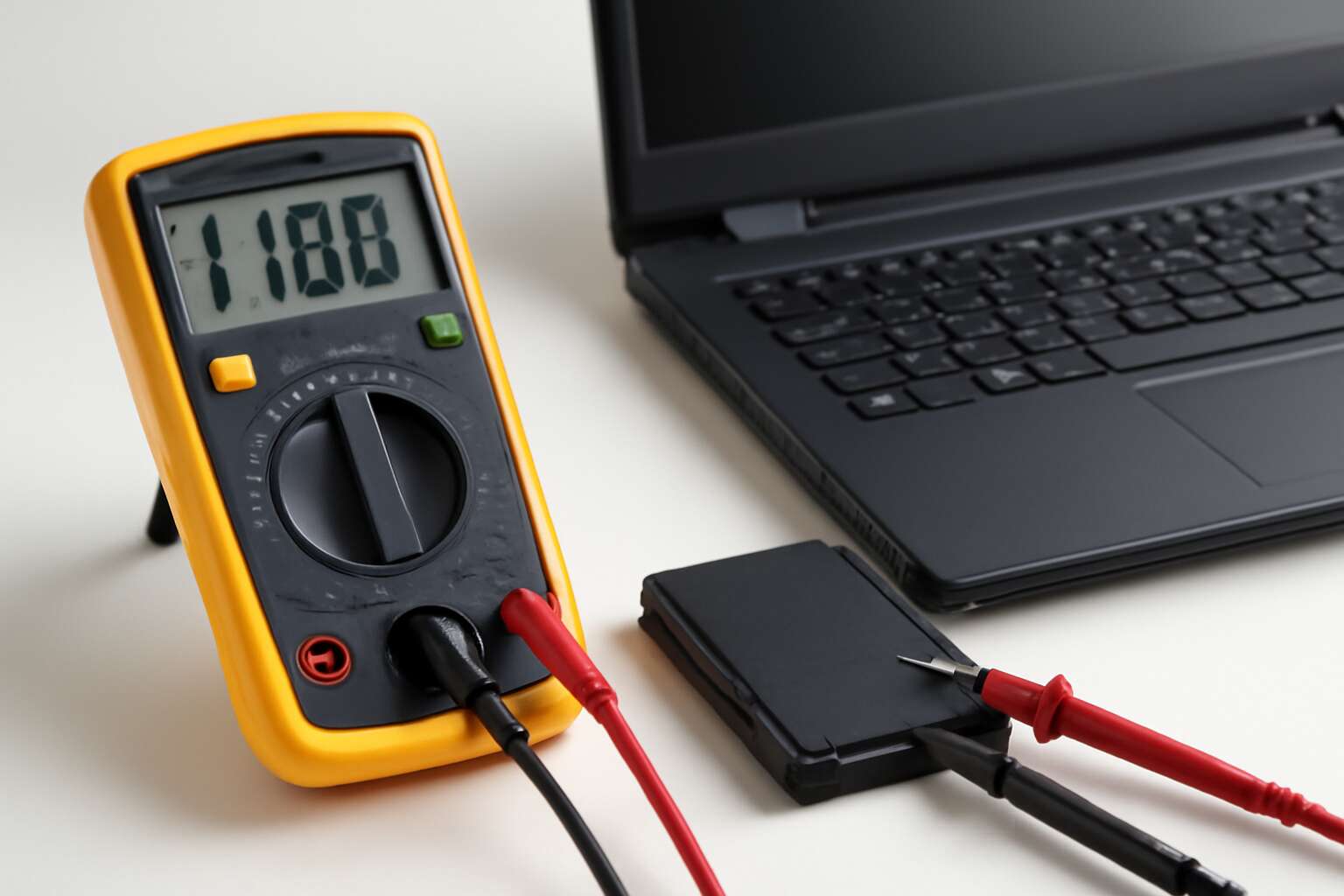 laptop battery test with multimeter